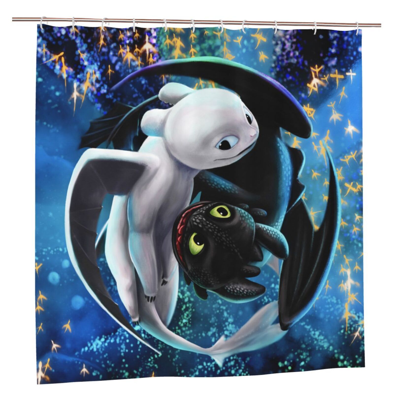 How to train your dragon Bathroom Shower Curtain,Bath Curtains Durable Waterproof Bath Curtain with 12 Hooks,72x72in, Adluts Girls Boys Bathroom Decor House Gifts
